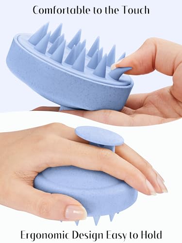 HEETA Scalp Massager Hair Growth Scrubber for Dandruff Removal Hair Care - color: New Blue