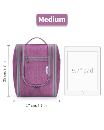 Narwey Hanging Travel Toiletry Bag for Women, Cosmetic Makeup Bag - color: AA-Purple, size: Medium