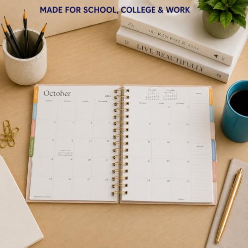 WORLD TRAVELER Academic Planner School Organizer Jul 2026-Dec 2027, 7"x9" - color: Pastel Pink