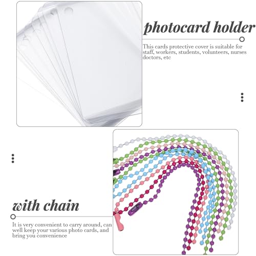 TEHAUX 10 Sets Clear Photocard Holder Keychains, 3.8 x 2.7 in Sleeve Size - size: 9.1X6.4X0.1CM