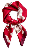 Silk Like Square Scarf for Women Men 27.5" - color: Red