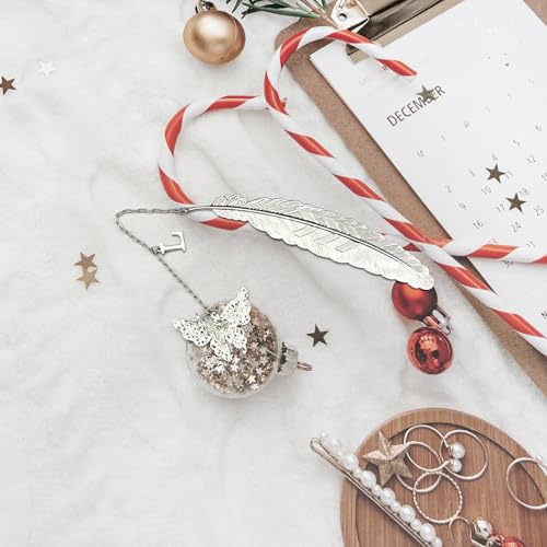 Initial Letter and Butterfly Charm Metal Feather Bookmark (Silver-L) - style: Silver-L