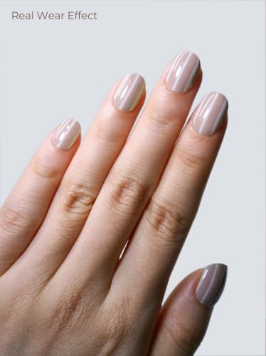 Real Gel Nail Strips (No UV Light Needed) - 44Pcs Salon Quality Nail Stickers - Long Lasting Polish Wraps for Women, Easy Apply & Remove (Natural Nude Stripe) - color: Natural Nude Stripe