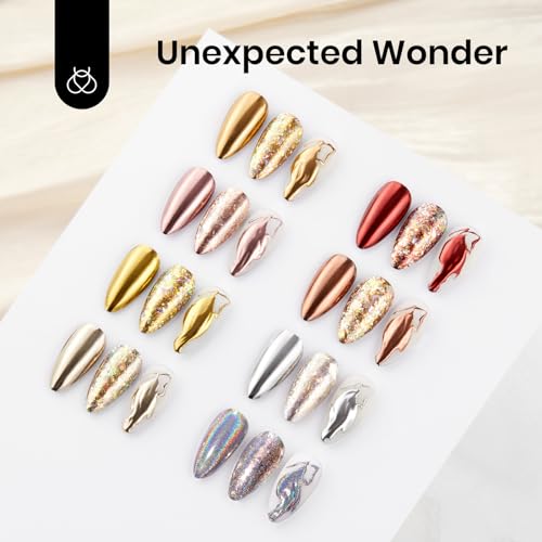 Beetles Chrome Nail Powder Set 8 Colors Metallic Holographic Mirror Effect - color: Multicolor Metallic-8