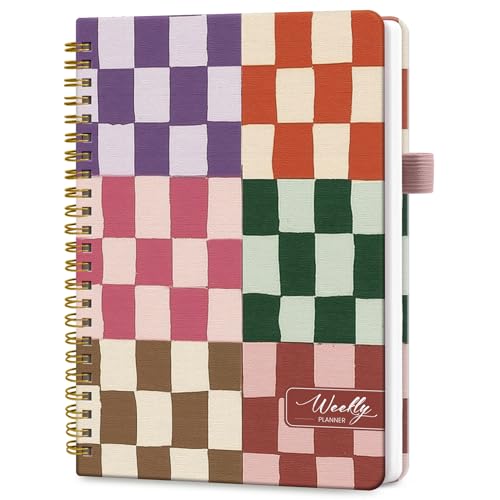 Taja Undated Weekly Planner, To Do List Notebook with Habit Tracker, A5 - color: p.Checkered
