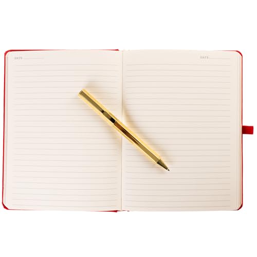 Graphique Cherry Lined Journal Plus Pen Luxe Collection, Hardcover Diary Notebook for Writing, Gold Foil Embossing, 160 Pages, 6” x 8” - color: Cherry