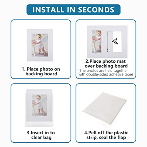 Somime 10Pack Acid-Free 8x10 White Mat Set for 5x7 Pictures with Bevel Cut - size: 8"x10" 10pack white complete set