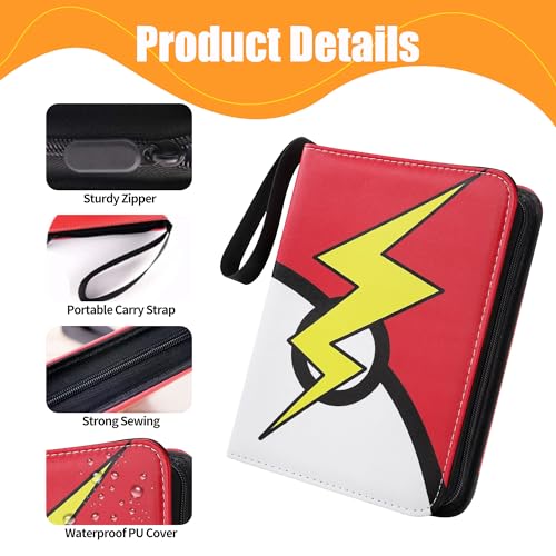 9 Pocket Trading Card Binder, Portable Card Collection for Standard Cards - color: B Red, size: 9-Pocket