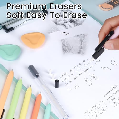 Solati Pastel Mechanical Pencil Set, 6 Pack with Case, 0.5mm & 0.7mm