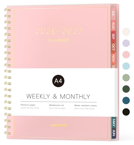Forvencer Academic Planner 2026-2027, Weekly & Monthly Calendar Planner, A4 - color: Pink, size: 8.5"x11" (Jul 2026 - Jun 2027)