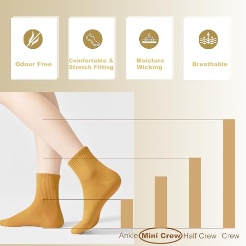 Women's Cotton Quarter Crew Socks - color: 04 Multicolor - 5 Pairs