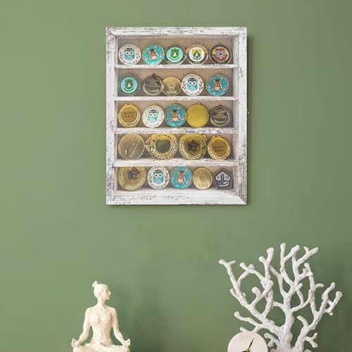 FramePro 11x14 Display Case with Adjustable Shelves White, 4-Tier Memory Shadow Box for Wall, Deep Wooden Keepsake Display Shelf with Locking Door for Memorabilia, Photos, Medals, Wedding, Home Decor - color: Rustic White, size: 11x14