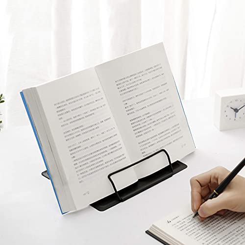 MSDADA 1PC Desk Book Stand Metal Reading Rest Book Holder, Cookbook Holder - color: Black