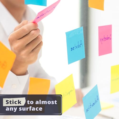 Mr. Pen- Sticky Notes, 3"x3", 12 Pads, 720 Sheets, Pastel Colors - color: Pastel