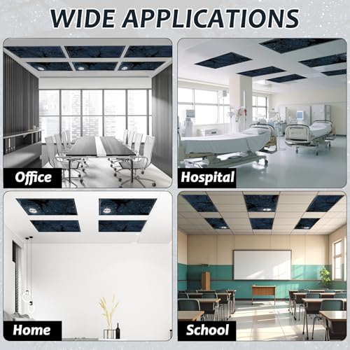 6 Pcs Fluorescent Light Covers with 60 Magnets Decorative for Classroom Ceiling Lights 4 x 2 Feet Magnetic Light Cover Filter Easy Install for Office Hospital Home Ceiling Supplies(Dark Forest) - color: Dark Forest