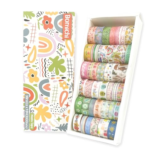 Bomichi 38 Rolls Washi Tape Aesthetic Colored Decorative - color: Colourful graffiti