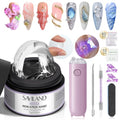 SAVILAND Solid Builder Nail Gel with U V Lamp for 3D Carving & Extension - size: 9pcs