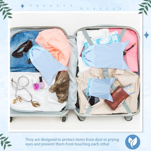 20 Pcs Satin Game Storage Bags for Women Men, S,M,L, Light Blue - color: Light Blue, size: S,M,L