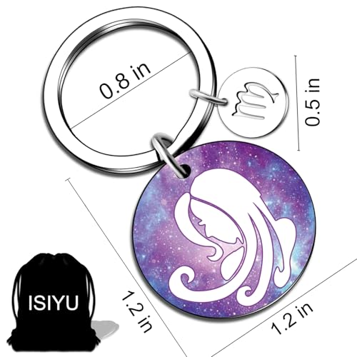 isiyu 12 Constellation Keychain Zodiac Astrology/Birthday For Women Men Adults Boys Girls Horoscope Lovers Gifts For Women - color: Color 8