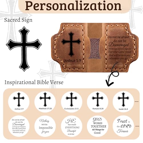 Personalized Leather Bookmark with Pen Holder - Magnetic Bible Verse Design, Christian Book Lovers Reading Accessory, for Book Lovers Men Women (Brown, Isaiah 46:10) - color: Brown, size: Isaiah 46:10