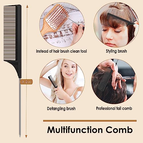 Sofmild Bamboo Hair Brush with Tail Comb, Purple Cushion Paddle Brush - color: Purple