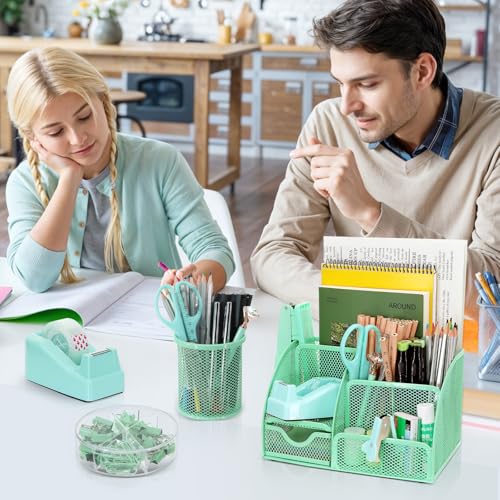 13-in-1 Office Desk Organizer Set for Back to School Supplies Accessories - color: Green