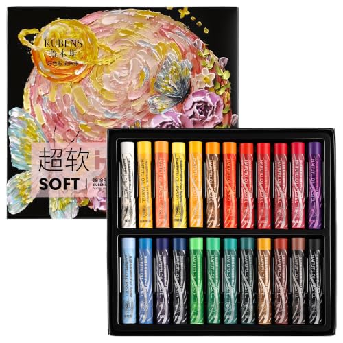 rubens 24 Colors Soft Oil Pastels, Creamy & Easy Blending - color: 24 Colors