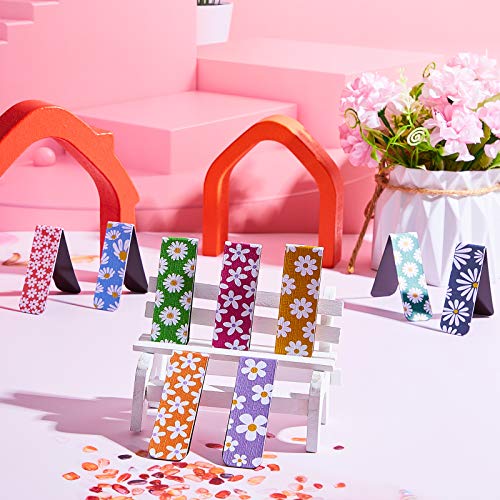 10 Pieces Magnetic Bookmarks Floral Magnet Page Markers Assorted Book Markers Set Flower Bookmarks Stationery for Students Reading, 10 Styles
