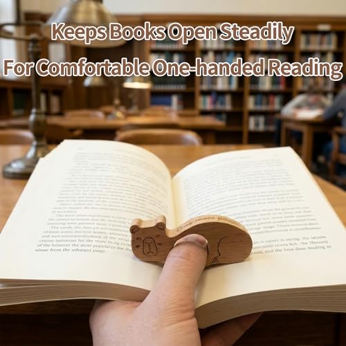 2 Pack Capybara Thumb Book Page Holder, Natural Wooden Thumb Page Holders, Lightweight Book Opener & Page Spreader, Ideal Reading Accessories Gift for Book Lovers & Readers(2.2cm/0.86")