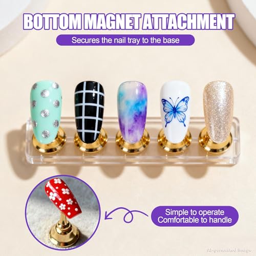 Artdone Nail Dotting Tools Art Brushes Kit With Nail Stand Gel Polish - color: Nail dotting tool brushes and stands kit
