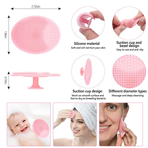 Yokilly Silicone Face Scrubber Kit: 4 Pcs Exfoliator Skin Care Tool - color: 4 Piece Silicone Face Scrubber
