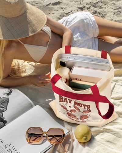 Miss Adola Cute Aesthetic Canvas Tote Bag for Women - color: Bat Boys