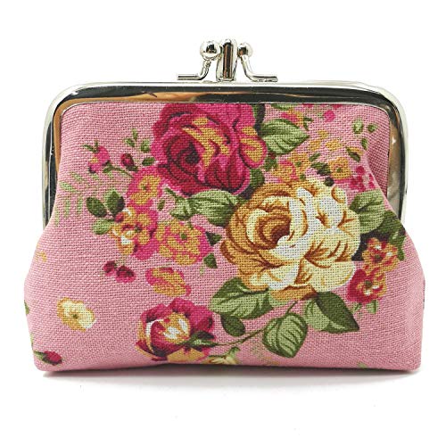 Cute Floral Buckle Coin Purses Vintage Pouch Kiss-lock Change Purse Wallets… - color: 14