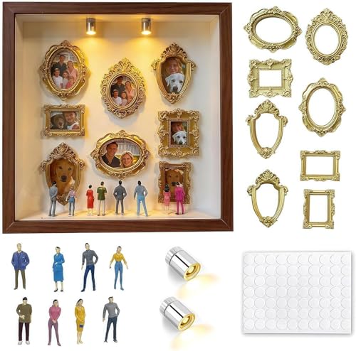 Museum Kit Mini Picture Frame Shadow Box 10x10 Inch - color: Brown