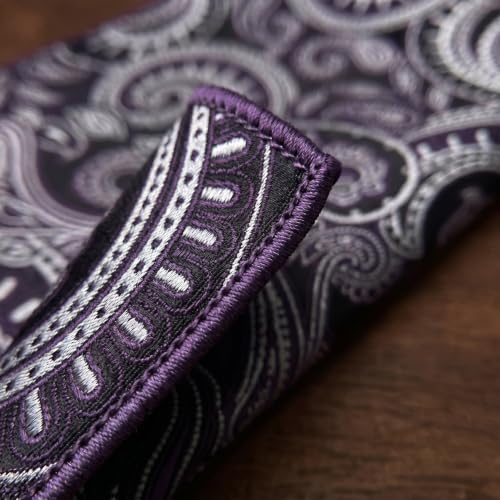 S&W SHLAX&WING Mens Pocket Square Paisley Multicolor Large for Business Wedding - color: Ah72