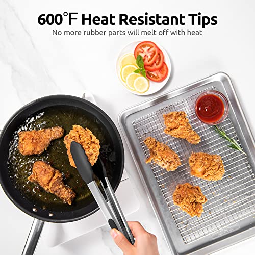 U-Taste Kitchen Tong for Cooking, 600ºF Heat-Resistant Silicone, 12in/Black - color: Black, size: 12 inch