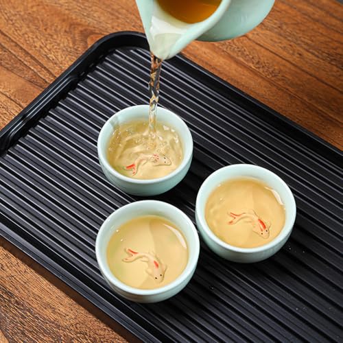 Fashion & Lifestyle Set of 6 Chinese Handmade Ceramic Kung Fu Tea Cup, 1.52 oz/45 ML, Porcelain Tea Mugs Without Handles China style Teaware Gifts Set