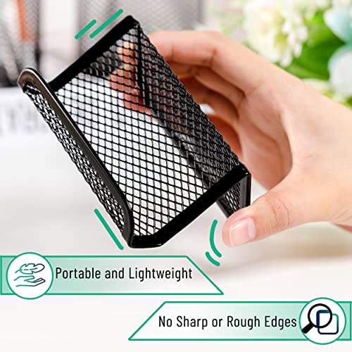 Mr. Pen- Metal Mesh Business Card Holders, 3 Pack, Black - color: Black