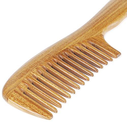 Onedor Handmade 100% Natural Green Sandalwood Hair Combs - Anti-Static Sandalwood Scent Natural Hair Detangler Wooden Comb (Wide Tooth) - style: Wide Tooth
