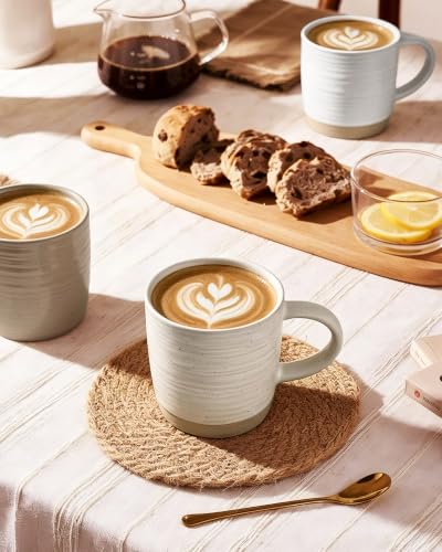 famiware Coffee Mugs Set of 4, 13 oz Mug Set, Ceramic Cup Set with Handle - color: Constellation-Multi-color, size: 4 Count (Pack of 1)