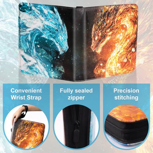 Dragon 9 Pocket Trading Card Binder Album - color: Crystal & Magma Dragon