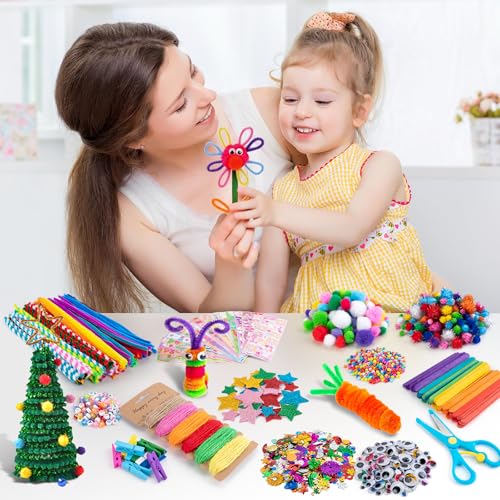 Sundaymot Arts and Crafts Supplies for Kids, 2000+Pcs DIY Craft Kits