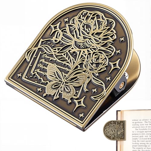 CRASPIRE Travelers Note Book Clip Alloy Vintage Flower Butterfly Theme Metal Antique Bronze Decorative Journal Page Binder Clips for TN Travelers Art Journaling Reading Decoration Accessories - style: Flower