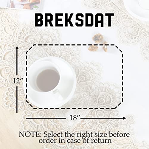 Lace Placemats Set of 6 Washable Beige 12x18inch - color: Carnation-beige, size: 6pcs