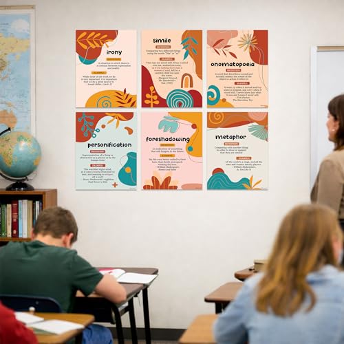 Decorably 12 Modern Literature Figurative Language Posters for Classroom