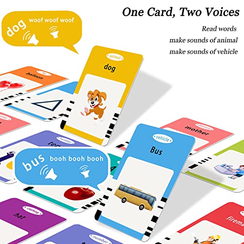 Startcan Talking Flash Cards for Toddlers 1 2 3 4 5, Speech Therapy Toys Autism Toys, ABC 123 Sight Words Etc - 255 Cards-510 Sides, Educational Learning Interactive Toys with Giftable Package - color: 510-pink (New Abc+123+ 3 Songs)