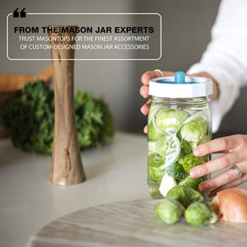 Masontops Pickle Pipes - Waterless Airlock Fermentation Lids - Regular Mouth Mason Jar Fermenter Caps - Premium Silicone - size: Small Mouth 8PK