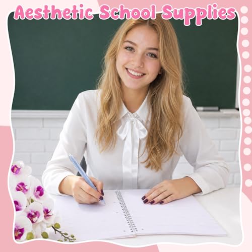 55Pcs Aesthetic School Supplies with Pen Case Preppy Stationery Set