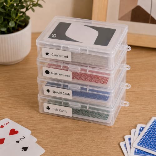 4PCS Empty Playing Card Case, Compatible with UNO/SkipBo/Phase10 Card - style: 4pcs