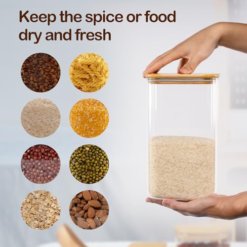 D2scrma 149oz/4.6Qt/4400ml Square Glass Storage Containers with Lids 2-Pack - size: 149oz*2